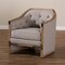 Baxton Studio Terina Grey-Beige Upholstered White Oak Armchair with Metal Accents 156-9491 - alternate 7